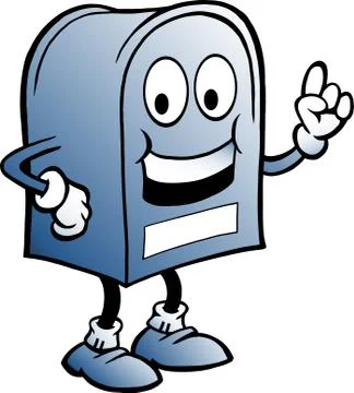 Hand-drawn vector illustration of an blue mailbox Stock Illustration