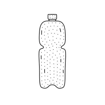 Hand drawn vector illustration of a bottle with mineral water. Cute illustrat Stock Illustration
