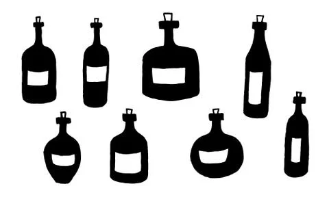 Hand drawn vector illustration of bottles Stock Illustration