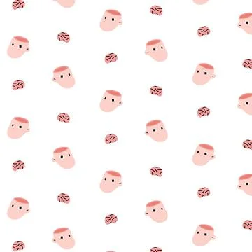 Hand drawn vector illustration of brain and head open pattern 스톡 일러스트