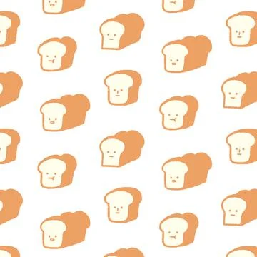 Hand drawn vector illustration of bread pattern on white background 스톡 일러스트