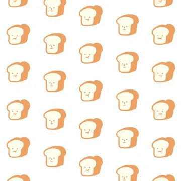 Hand drawn vector illustration of bread pattern on white background. Stock Illustration