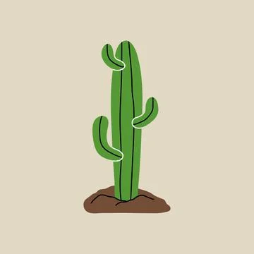 Hand drawn vector illustration of Cactus plant Illustrazione stock