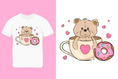 Hand drawn vector illustration. Can be used for kid or baby shirt design Stock Illustration
