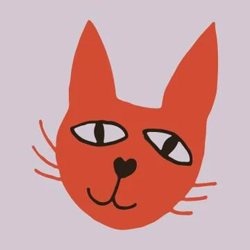 Hand drawn vector illustration of cat face Stock Illustration