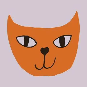 Hand drawn vector illustration of cat face Stock Illustration