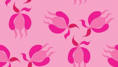 Hand drawn vector illustration. Cherry blossom seamless flowers pattern Stock Illustration