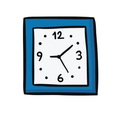 Hand drawn vector illustration of clock time. Stock Illustration