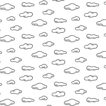 Hand drawn vector illustration of cloud pattern. Abstract doodle wallpaper Stock Illustration