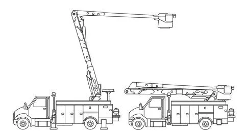 Hand drawn Vector illustration color children construction aerial service t.. Stock Illustration