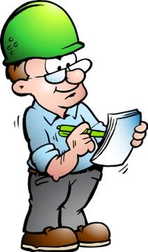 Hand-drawn vector illustration of an construction manager Stock Illustration