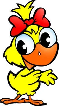Hand-drawn vector illustration of an cute chicken baby Stock Illustration