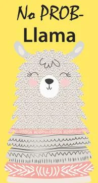 Hand drawn vector illustration of a cute funny llama. Isolated objects on whi Stockillustratie