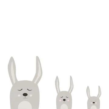 Hand-drawn vector illustration of cute rabbit, can be used for children s or Stock Illustration