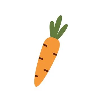Hand drawn vector illustration of a cute carrot Stock Illustration