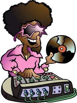 Hand-drawn vector illustration of an disco dj Stock Illustration