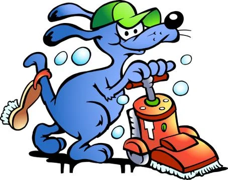 Hand-drawn vector illustration of an dog carpet cleaner Stock Illustration