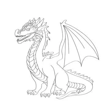 Hand drawn vector illustration of a dragon Stock Illustration