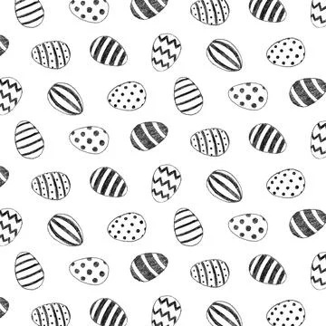 Hand drawn vector illustration of drawing sketch Easter egg pattern. Stock Illustration