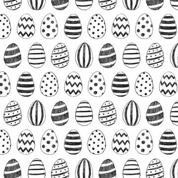 Hand drawn vector illustration of drawing sketch Easter egg pattern Stock Illustration