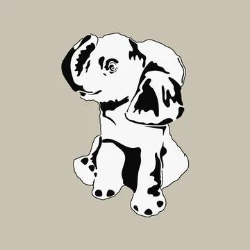 Hand drawn vector illustration of an elephant. Stock Illustration