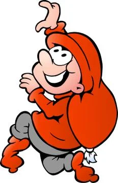 Hand-drawn vector illustration of elf elf that climbs Stock Illustration