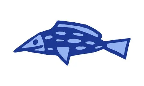 Hand drawn vector illustration of fish Stock Illustration
