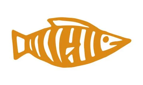 Hand drawn vector illustration of fish Stock Illustration