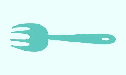 Hand drawn vector illustration of fork Stock Illustration