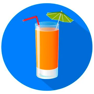 Hand drawn vector illustration of freshly squezed orange juice Stock Illustration
