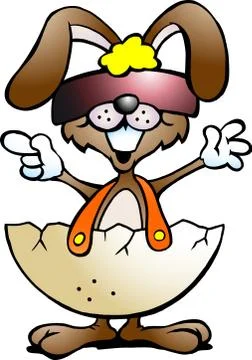Hand-drawn vector illustration of an funny rabbit with cool sunglass Stock Illustration
