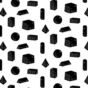 Hand drawn vector illustration of geometric shape pattern. Stock Illustration