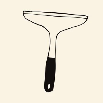 Hand drawn vector illustration of a glass squeegee for window cleaning Stock Illustration
