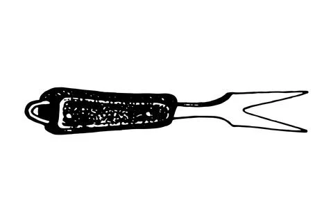 Hand drawn vector illustration of grill fork. イラスト素材