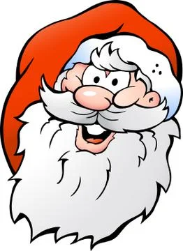 Hand-drawn vector illustration of an happy smiling santa Stock Illustration
