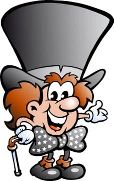 Hand-drawn vector illustration of an happy old show master Stock Illustration