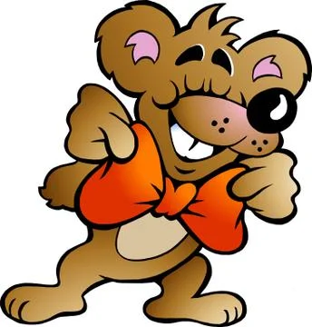 Hand-drawn vector illustration of an happy party bear Stock Illustration