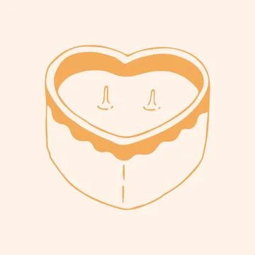 Hand drawn vector illustration of a heart shaped candle with two wicks Stock Illustration