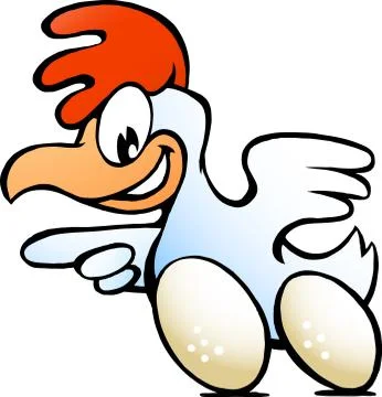Hand-drawn vector illustration of an hen with eggs mounted under the body Stock Illustration