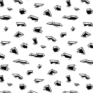 Hand drawn vector illustration of hole on the ground pattern. Stock Illustration