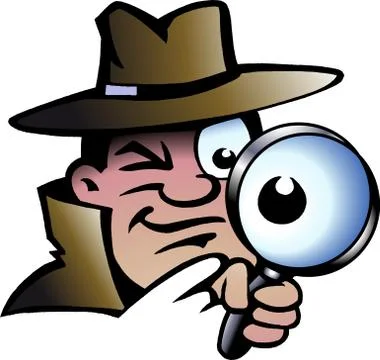 Hand-drawn vector illustration of an inspector detective Stock Illustration