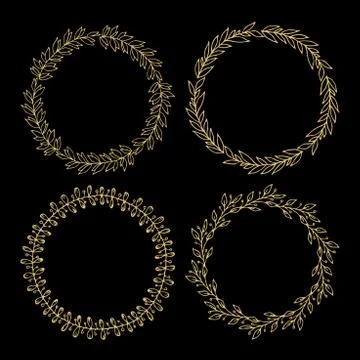 Hand drawn vector illustration - Laurels and wreaths. Stock Illustration