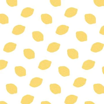 Hand drawn vector illustration of lemon pattern Иллюстрация