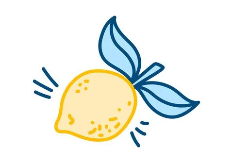 Hand drawn vector illustration lemon in grunge rough doodle sketch style. Stock Illustration