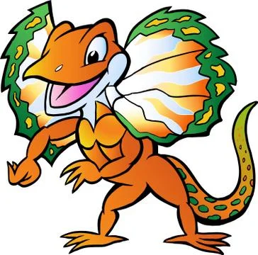 Hand-drawn vector illustration of an lizard in colorful splendor Stock Illustration