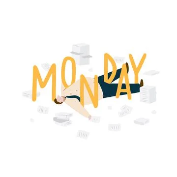 Hand drawn vector illustration of man lying down and unconscious with paper Stock Illustration