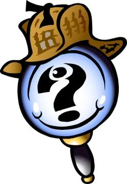 Hand-drawn vector illustration of an mangifying detective Stock Illustration