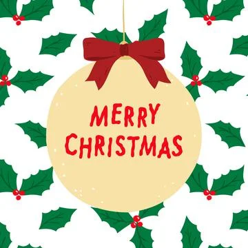 Hand drawn vector illustration of Merry Christmas lettering Stock Illustration