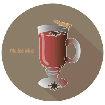 Hand drawn vector illustration of a mulled wine hot drink Stock Illustration