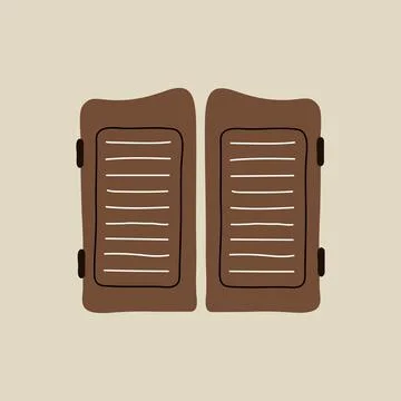 Hand drawn vector illustration of old western swinging saloon doors Stock Illustration